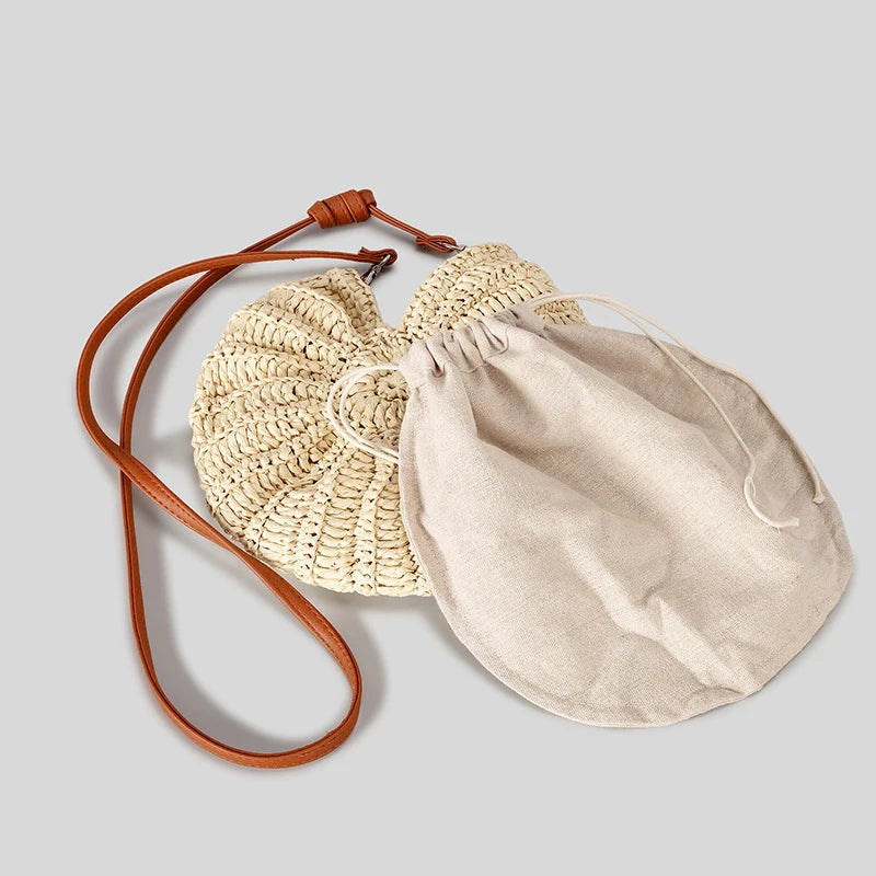 Handmade Seaside Messenger Bag - Womens Crossbody Bag with Conch Shell and Pearls - ZOOMNSTORE