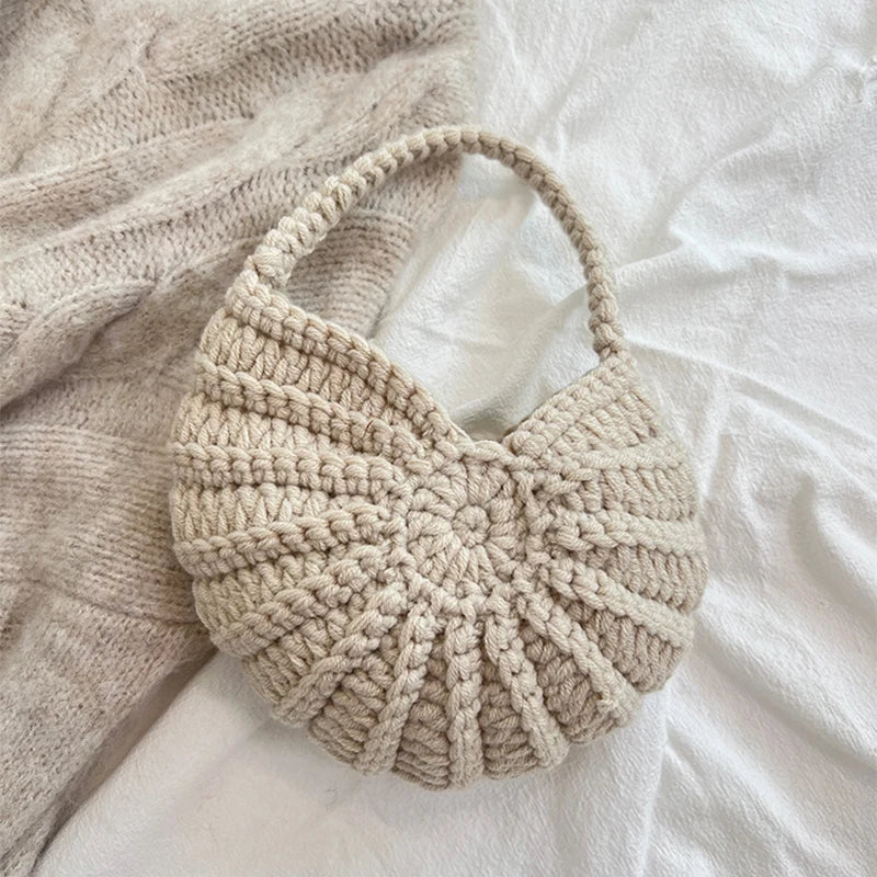 Handmade Seaside Messenger Bag - Womens Crossbody Bag with Conch Shell and Pearls - ZOOMNSTORE