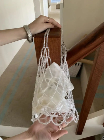 Handmade Hollow Out Shoulder Lunch Bag - Large Capacity Womens Tote  Cosmetic Bag - ZOOMNSTORE