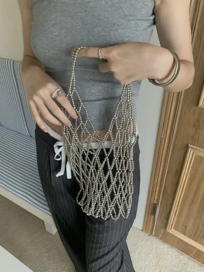 Handmade Hollow Out Shoulder Lunch Bag - Large Capacity Womens Tote  Cosmetic Bag - ZOOMNSTORE