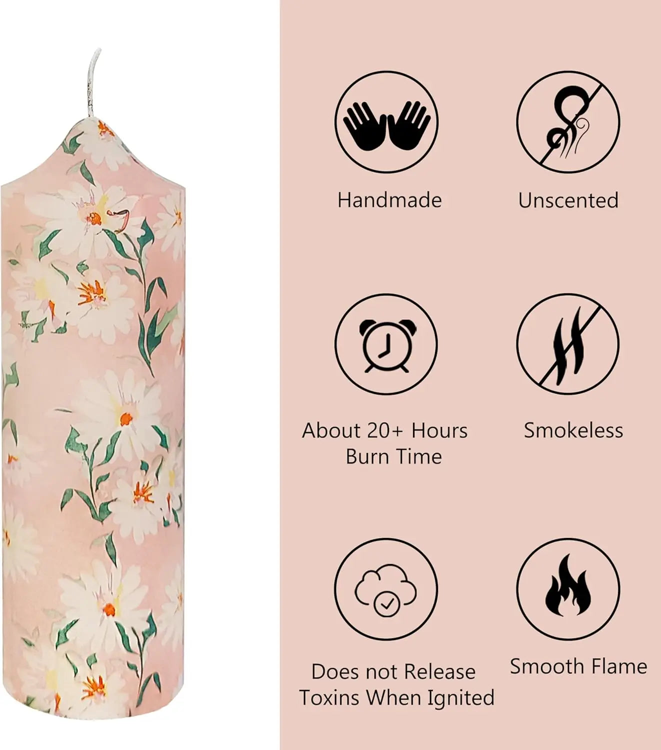 Handmade 7 Inch Unscented Chrysanthemum Taper Candles - Holiday Wedding  Home Decor - ZOOMNSTORE