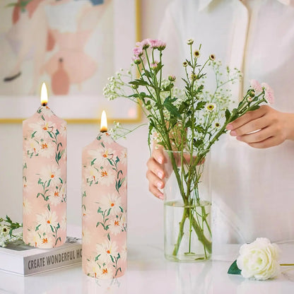 Handmade 7 Inch Unscented Chrysanthemum Taper Candles - Holiday Wedding  Home Decor - ZOOMNSTORE