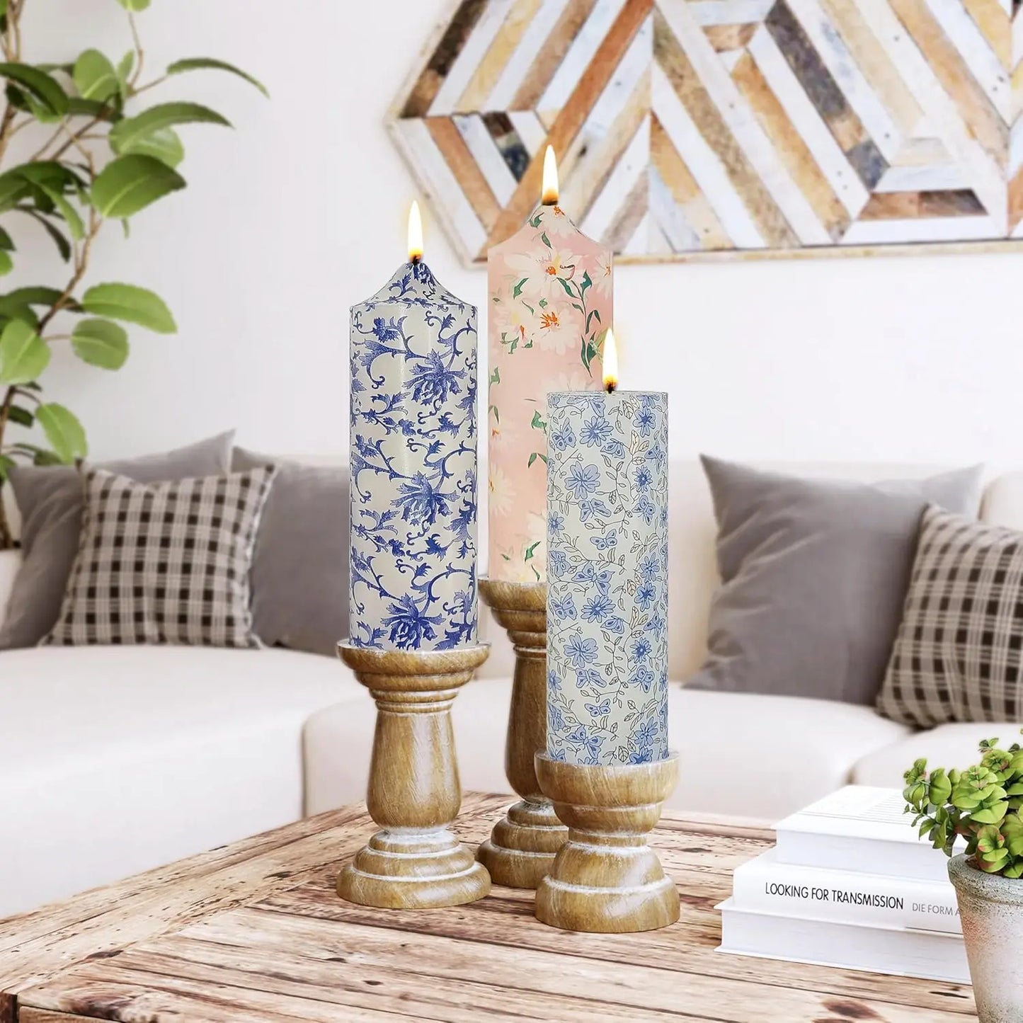 Handmade 7 Inch Unscented Chrysanthemum Taper Candles - Holiday Wedding  Home Decor - ZOOMNSTORE