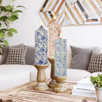 Handmade 7 Inch Unscented Chrysanthemum Taper Candles - Holiday Wedding  Home Decor - ZOOMNSTORE