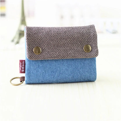 Handmade Three-Fold Fabric Wallet - Multi-Function Zipper Purse for Teens and Adults - ZOOMNSTORE