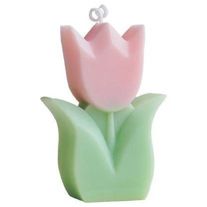 Handmade Tulip Soy Wax Candle - Cute Aromatherapy Decor for Home Parties and Weddings - ZOOMNSTORE