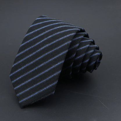 Handmade Cotton Cashmere Necktie - Striped Slim Tie for Men - ZOOMNSTORE