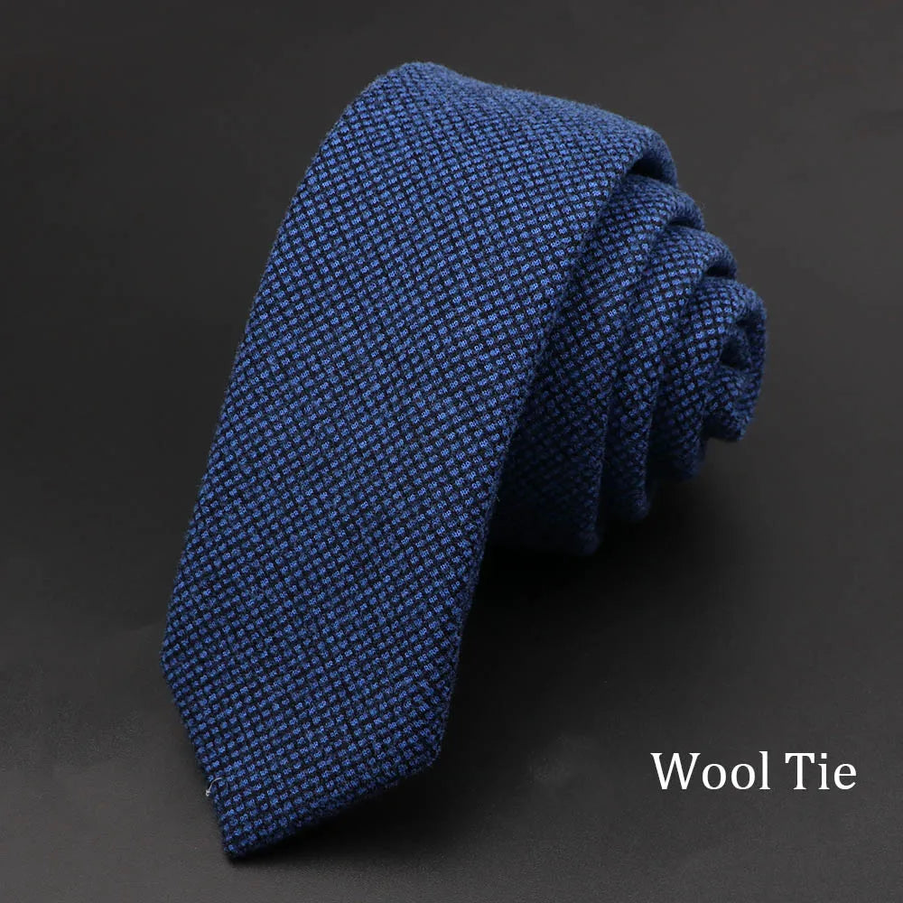 Handmade Cotton Cashmere Necktie - Striped Slim Tie for Men - ZOOMNSTORE