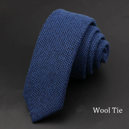Handmade Cotton Cashmere Necktie - Striped Slim Tie for Men - ZOOMNSTORE