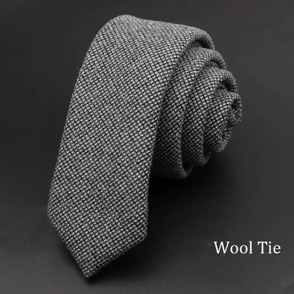 Handmade Cotton Cashmere Necktie - Striped Slim Tie for Men - ZOOMNSTORE