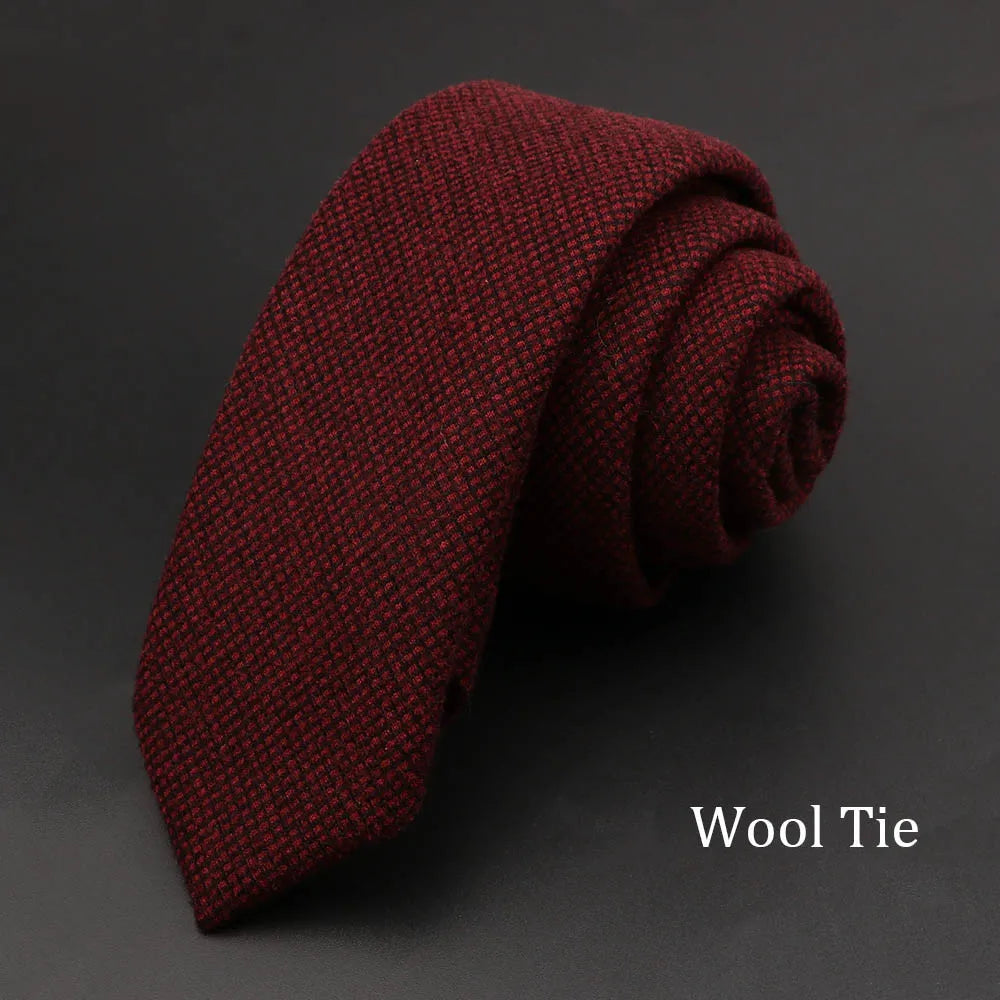 Handmade Cotton Cashmere Necktie - Striped Slim Tie for Men - ZOOMNSTORE
