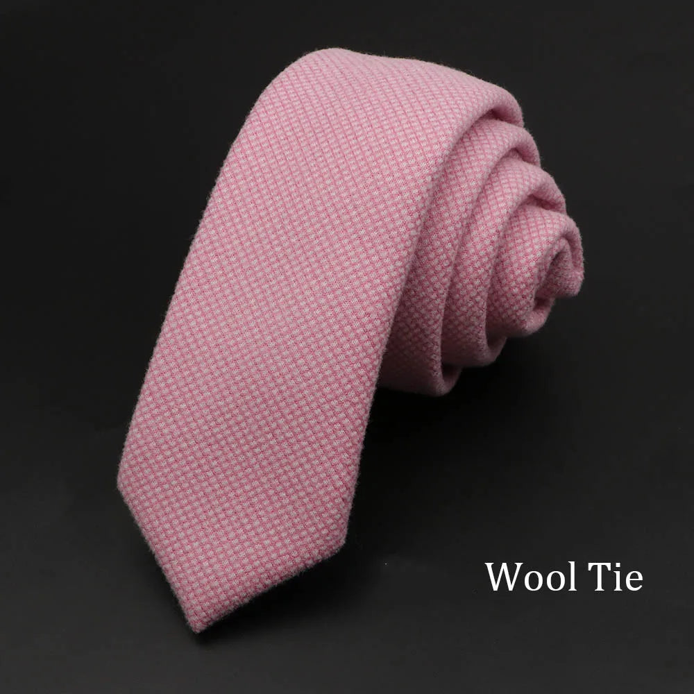 Handmade Cotton Cashmere Necktie - Striped Slim Tie for Men - ZOOMNSTORE