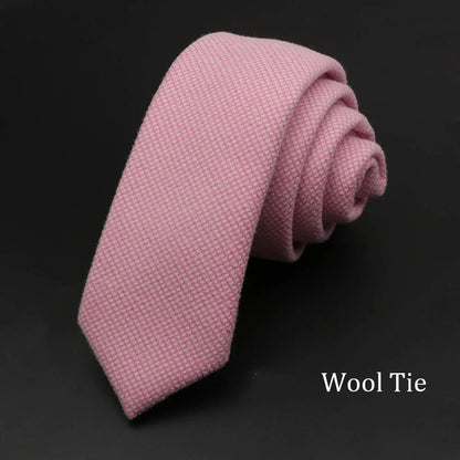 Handmade Cotton Cashmere Necktie - Striped Slim Tie for Men - ZOOMNSTORE