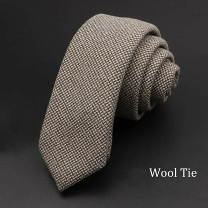 Handmade Cotton Cashmere Necktie - Striped Slim Tie for Men - ZOOMNSTORE