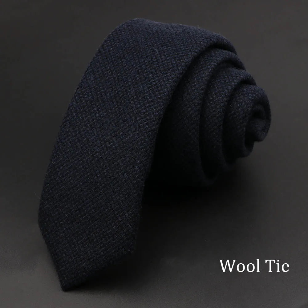 Handmade Cotton Cashmere Necktie - Striped Slim Tie for Men - ZOOMNSTORE