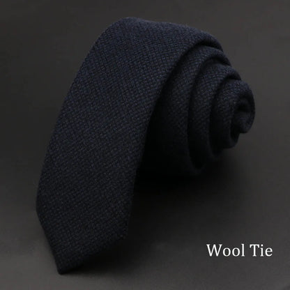 Handmade Cotton Cashmere Necktie - Striped Slim Tie for Men - ZOOMNSTORE