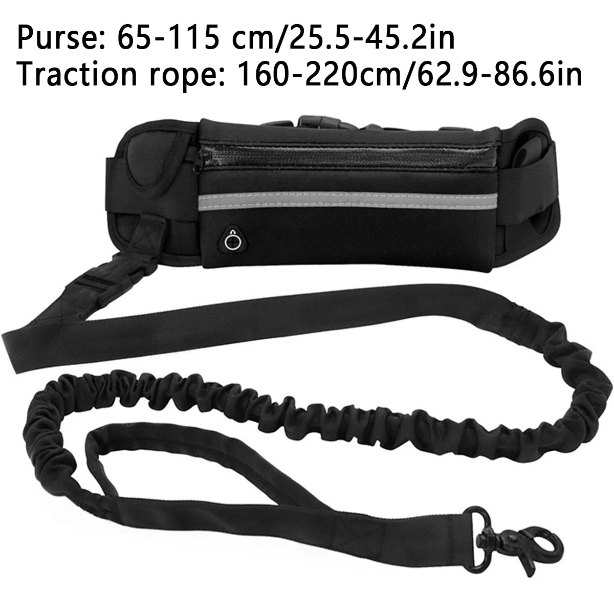 Hands-Free Reflective Dog Leash with Waist Bag - Elastic Belt for Running and Walking - ZOOMNSTORE