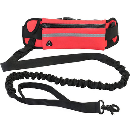 Hands-Free Reflective Dog Leash with Waist Bag - Elastic Belt for Running and Walking - ZOOMNSTORE