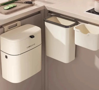 Hanging Trash Can - Stylish Kitchen  Bathroom Waste Bin with Flip Cover - ZOOMNSTORE