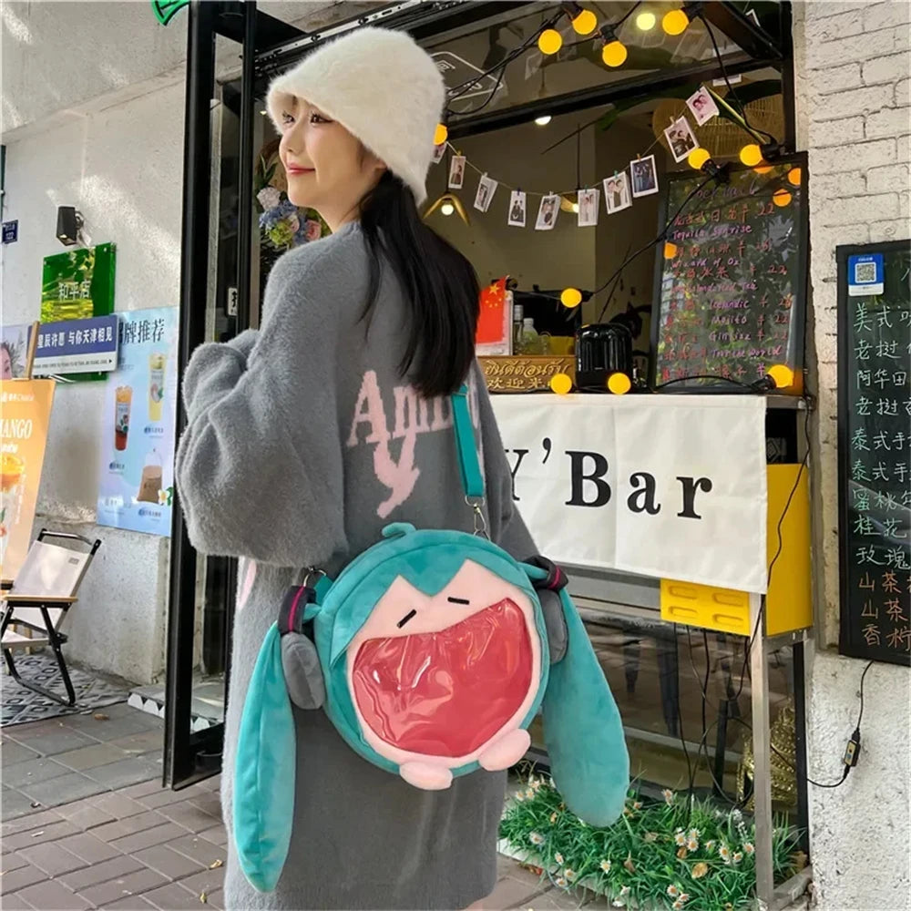 Hatsune Miku Plush Shoulder Bag - Cute Anime Kawaii Backpack for Kids - ZOOMNSTORE
