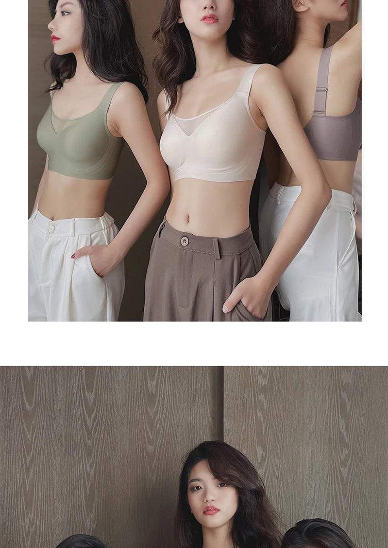 MeooLiisy C to F Cup Plus Size Tube Top Underwear Minimizer Seamless Active Bras Wireless Surper Comfortable Lingerie  XXXXL