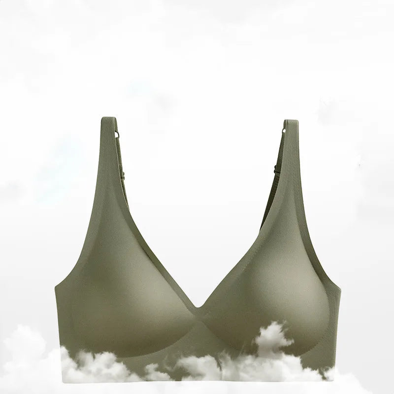 Push Up Seamless Bras - Wire Free Padded Bralette With Removable Padding, Adjustable Strap Bra