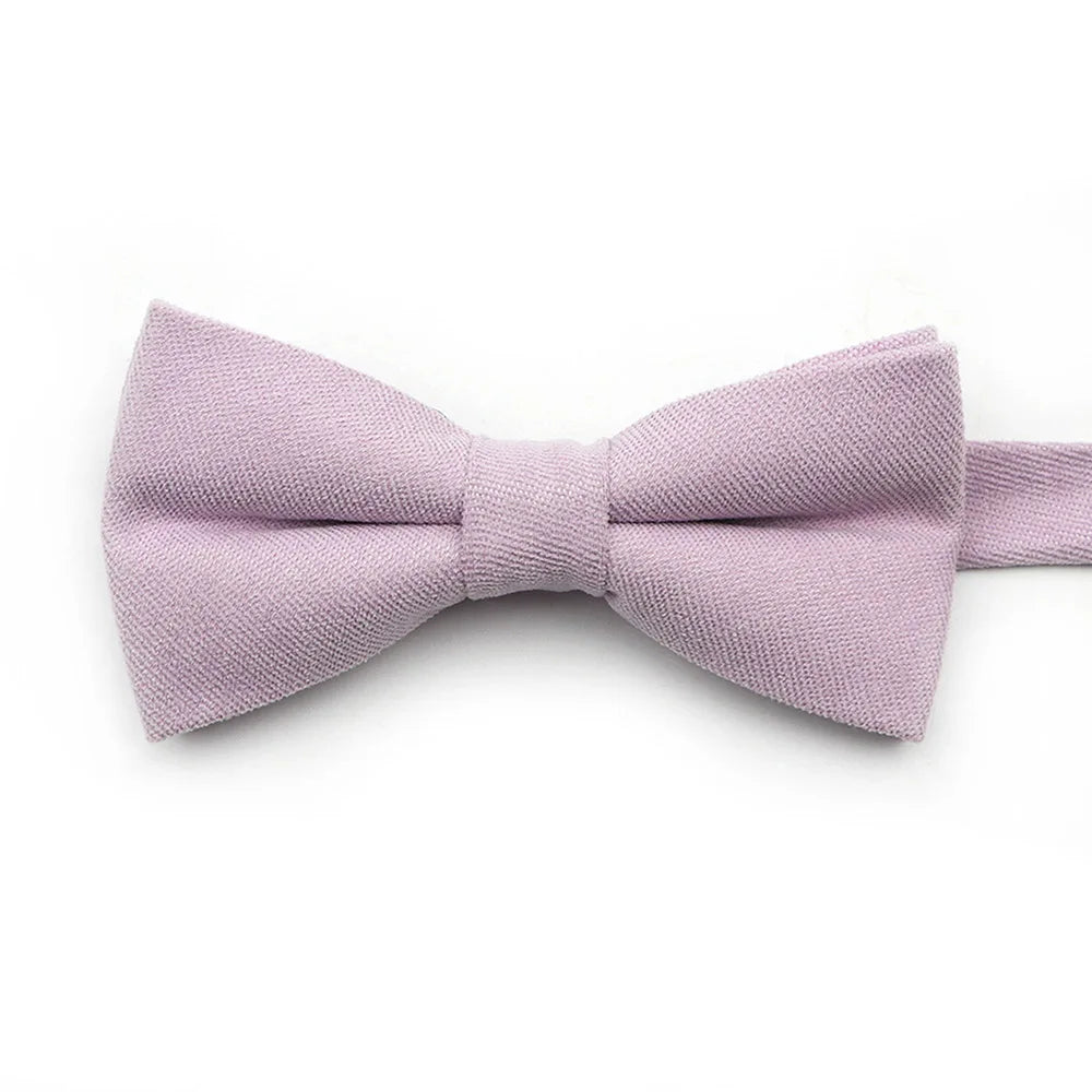 Solid Color Suede Bow Tie - Classic Men  Kids Bowknot for Weddings
