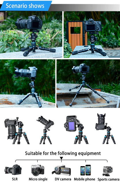 BEXIN Mini Tripod 19in Universal Photography Flexible Phone Tripod for Camera Stand for Gopro iphone Aluminum Travel Tripode Par