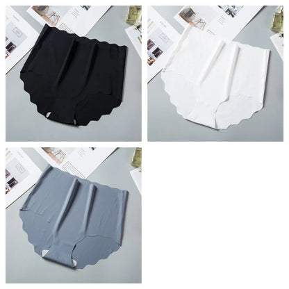 3Pcs/Set Ice Silk Panties Women Hip Lift Briefs Seamless Underwear Female High Waist Panties M-XXL Underpants Invisible Lingerie