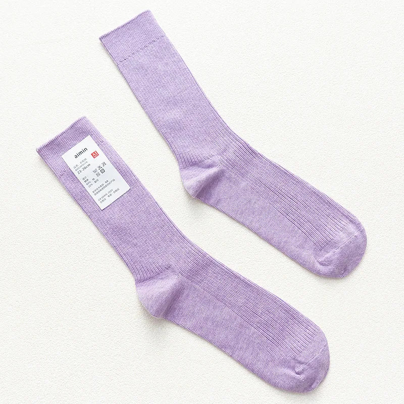 Mens Cotton Knitting Socks - Casual Stretch Ribbed Business Socks - ZOOMNSTORE