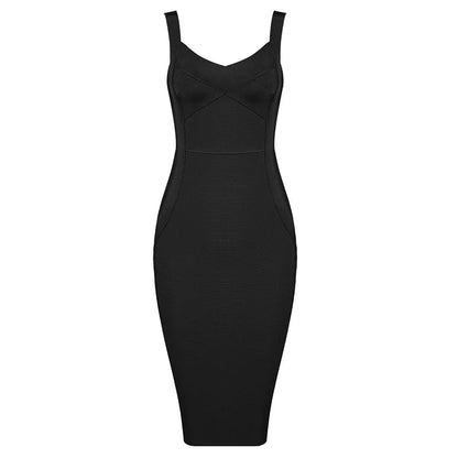 Bandage Dress - Women's Sleeveless Bodycon Rayon Sheath Dress With Zipper Closure