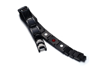 21.5cm Black Masonic Stainless Steel Bracelet with Magnets Carbon Fiber For Men Hip Hop Style Polished Bracelets Chain Jewelry