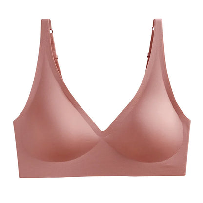 Push Up Seamless Bras - Wire Free Padded Bralette With Removable Padding, Adjustable Strap Bra
