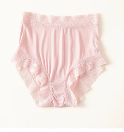 Natural silk high waist Briefs big plus size underwear women transparent seamless woman panties bragas mujer panty