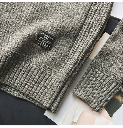 2025 New Men Pullover Sweater Autumn Fashion Casual Loose Thick O Neck Wool Knitted Oversize Harajuku Streetwear Knitwear M-5Xl