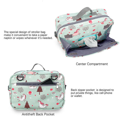 Baby Stroller Bag Waterproof Portable Outing Travel Mummy Bag Multifunction Diaper Bottle Storage Hanging Bag Pram Organizer