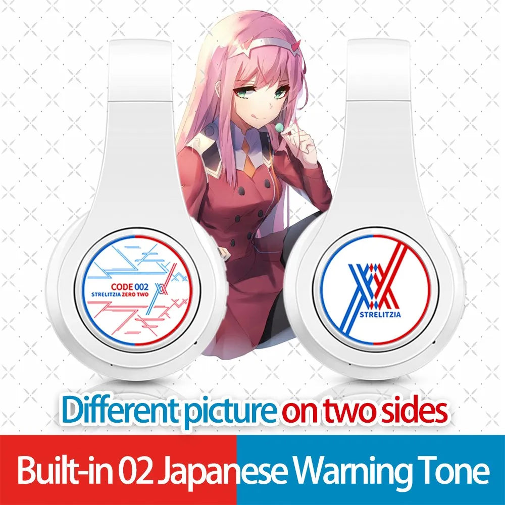Cosplay Anime Darling in the FranXX 02 Hint Tone Wireless Bluetooth Headset Head Mounted Plug In Card Mobile Phone Headphones
