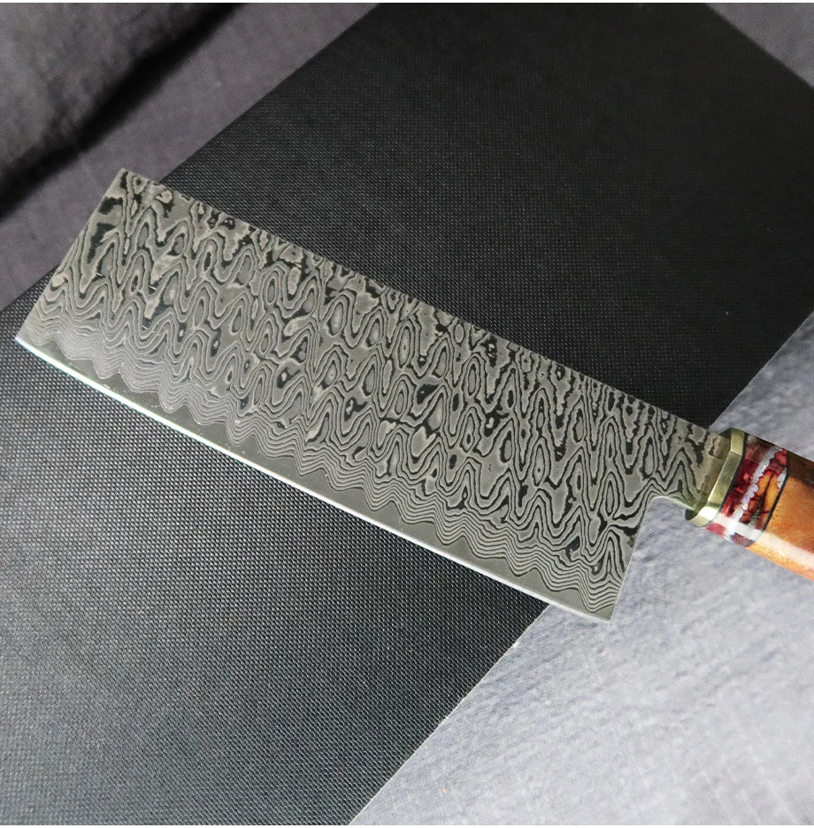 Damascus Steel Chef Knife - Carbon Steel Chopping  Slicing Knife - ZOOMNSTORE