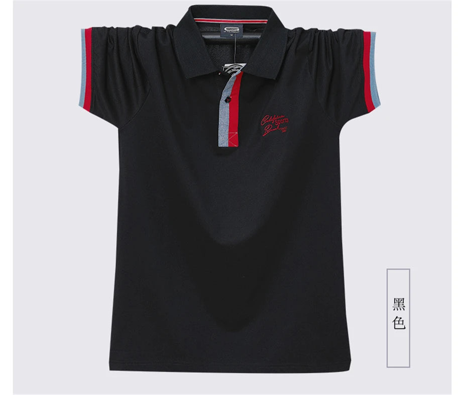 2021 Summer Loose Polo Shirt Men Casual Short Sleeve Polo Shirts Cotton Fashion Breathable Tops Male Plus Size 4XL 5XL 6XL HA204