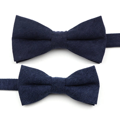 Solid Color Suede Bow Tie - Classic Men  Kids Bowknot for Weddings
