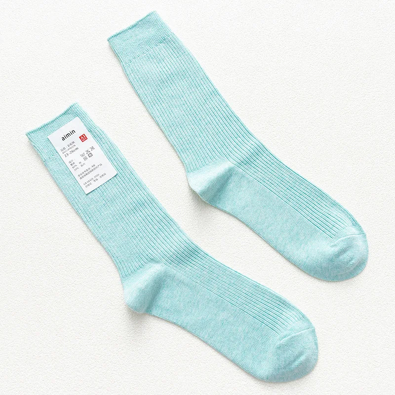 Mens Cotton Knitting Socks - Casual Stretch Ribbed Business Socks - ZOOMNSTORE