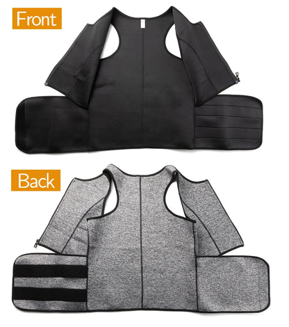 Men Body Shaper Waist Trainer Vest – Sauna Sweat Slimming Underwear Shirt