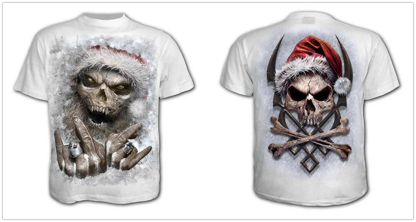 Mens 3D Skull T-Shirt - Punk Summer Streetwear Top O-neck Sizes XXS-5XL - ZOOMNSTORE