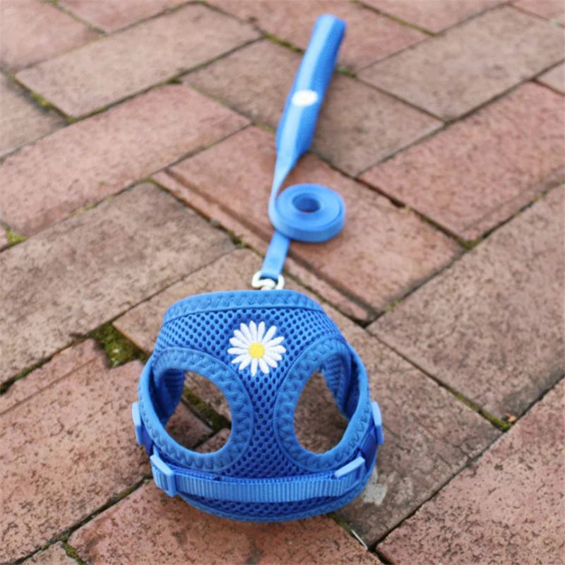 Mesh Small Dog Harness And Leash Set Puppy Cat Vest Harness for Pug Chihuahua Arnes Perro Cat Dog Harness Vest