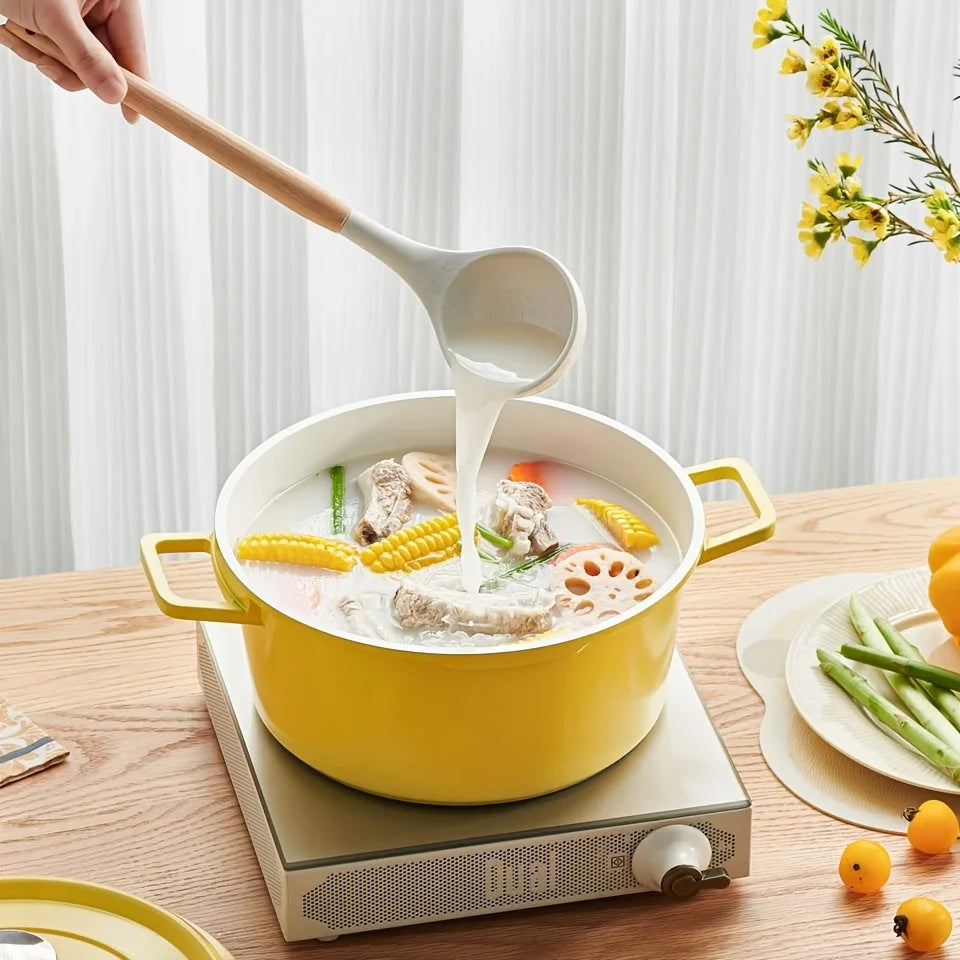 Lightweight Non-Stick Aluminum Soup Pot - Even Heat Distribution for Home  Restaurant Use - ZOOMNSTORE