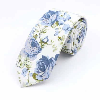 Floral Cotton Tie - Elegant Paisley Necktie for Men  Women