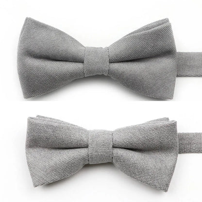 Solid Color Suede Bow Tie - Classic Men  Kids Bowknot for Weddings