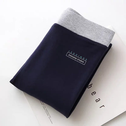 Ribbed Leggings Women - High Waist Cotton Blend Warm Winter Leggings | Casual Threaded Pants