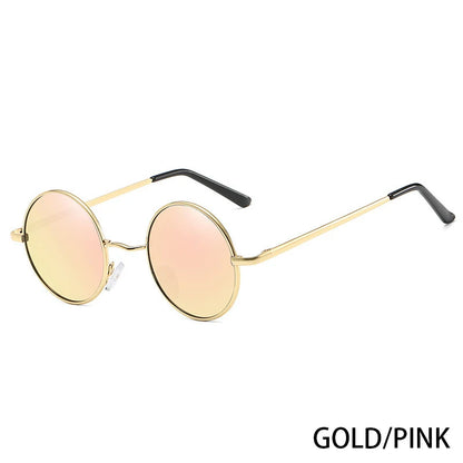 Polarized Round Sunglasses - Retro Metal Frame UV400 Protection Glasses for Driving & Fishing
