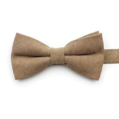 Solid Color Suede Bow Tie - Classic Men  Kids Bowknot for Weddings